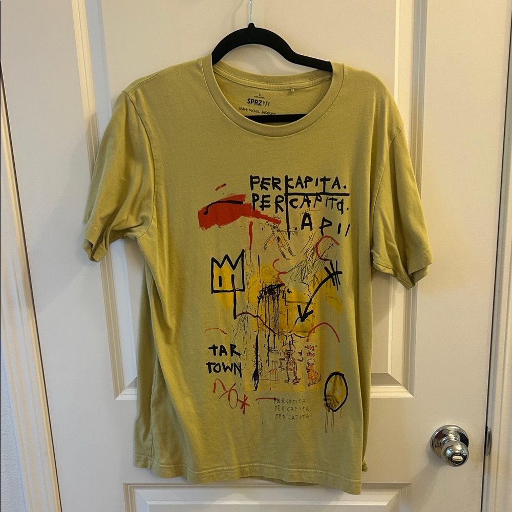 Jean-Michel Basquiat “Per Capita” art shirt.  Size Large.